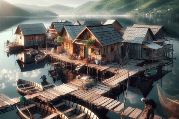 Ils vivent sur des maisons flottantes dans un lac des Balkans : un mode de vie unique