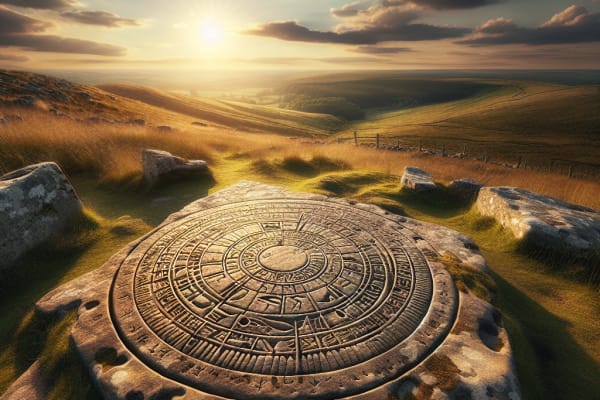 Un ancien calendrier solaire gravé dans le sol découvert sur une colline isolée Un ancien calendrier solaire gravé dans le sol découvert sur une colline isolée
