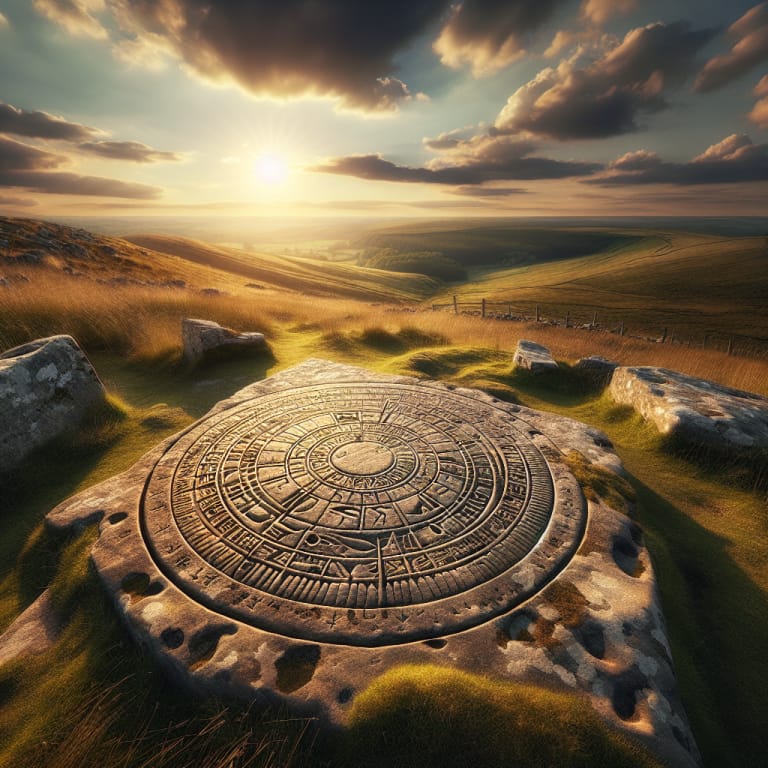 Un ancien calendrier solaire gravé dans le sol découvert sur une colline isolée