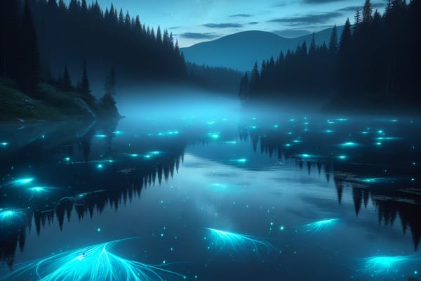 Ce lac bulgare s’illumine naturellement à la tombée de la nuit