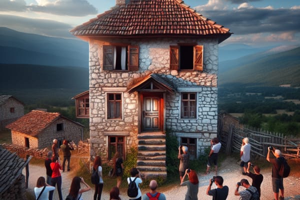 Une maison sans porte fascine les touristes en Macédoine du Nord